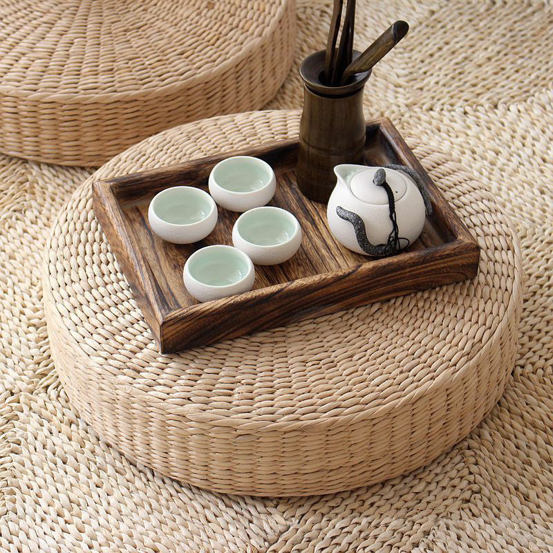 Natural  Round Tatami Straw Yoga Seat Cushion Chair Pouf