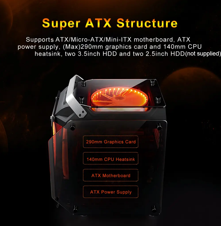 Tempered Glass ATX Computer Case